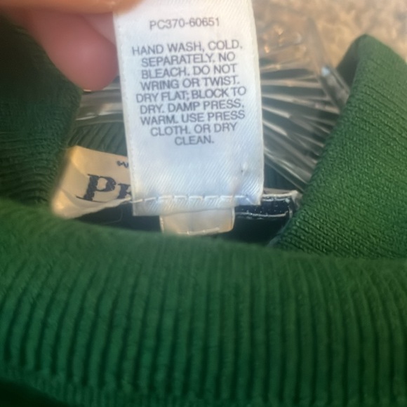 Vintage Pendleton Forest Green Turtleneck Silk Knit Sweater size Petite M - Picture 5 of 5